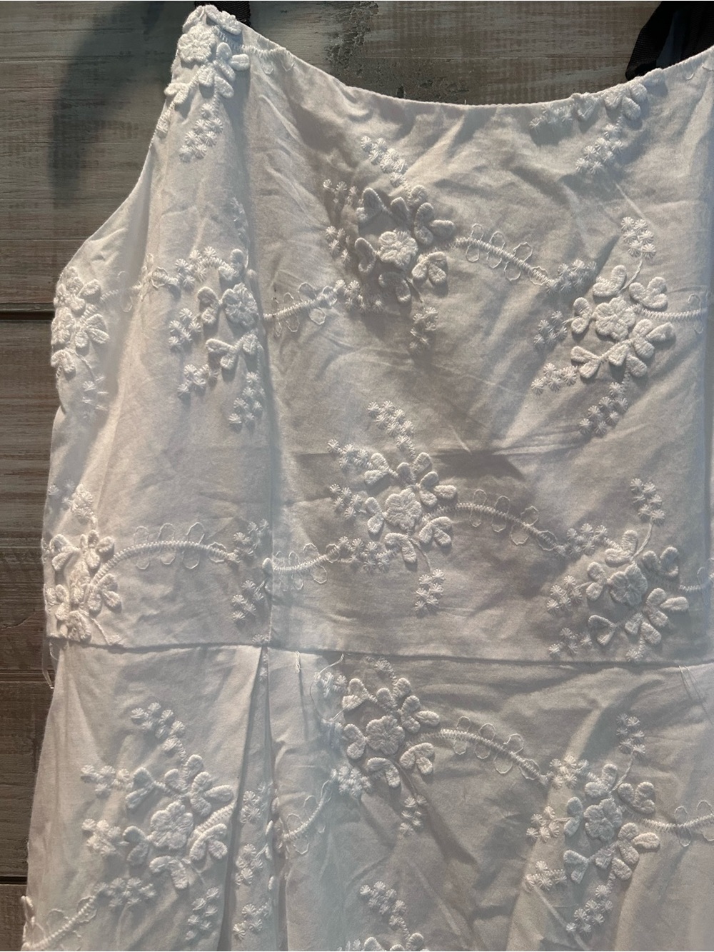 NWT Gianni Bini White Embroidered Maxi Dress with Black Straps SIZE M - Picture 3 of 12